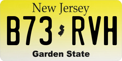 NJ license plate B73RVH