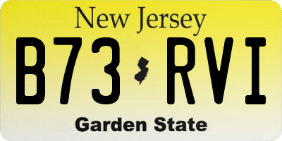 NJ license plate B73RVI
