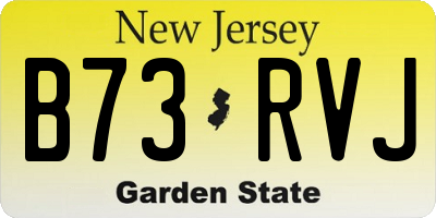 NJ license plate B73RVJ