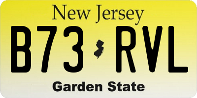 NJ license plate B73RVL