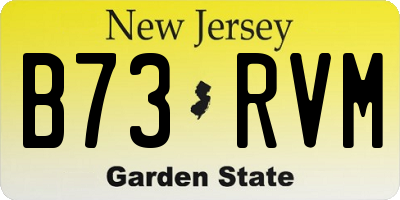 NJ license plate B73RVM