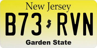 NJ license plate B73RVN