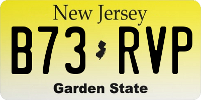 NJ license plate B73RVP