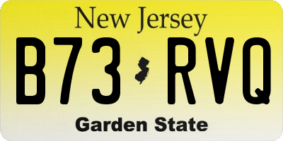 NJ license plate B73RVQ