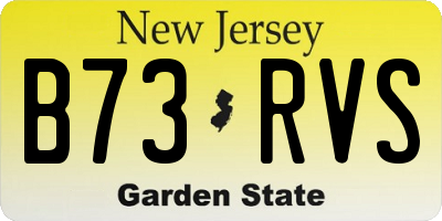 NJ license plate B73RVS