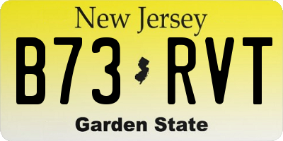 NJ license plate B73RVT