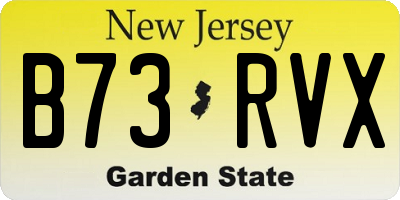 NJ license plate B73RVX