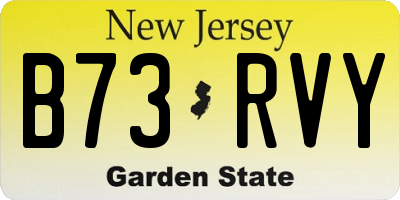 NJ license plate B73RVY