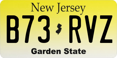 NJ license plate B73RVZ