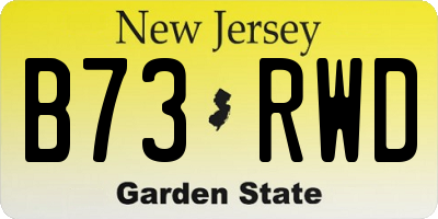 NJ license plate B73RWD