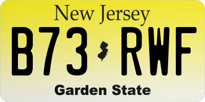 NJ license plate B73RWF