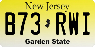 NJ license plate B73RWI