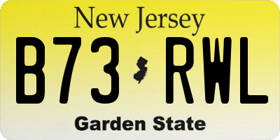 NJ license plate B73RWL