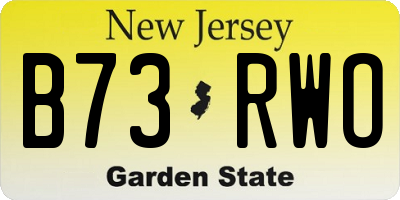 NJ license plate B73RWO
