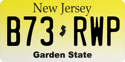 NJ license plate B73RWP