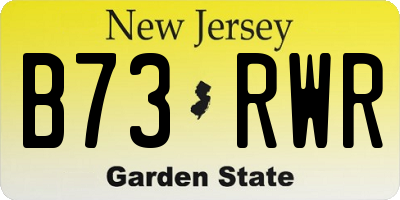 NJ license plate B73RWR