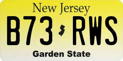 NJ license plate B73RWS