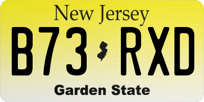 NJ license plate B73RXD