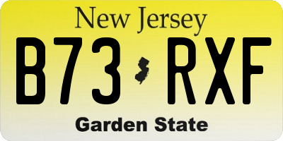 NJ license plate B73RXF