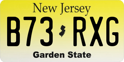 NJ license plate B73RXG