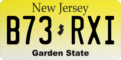 NJ license plate B73RXI