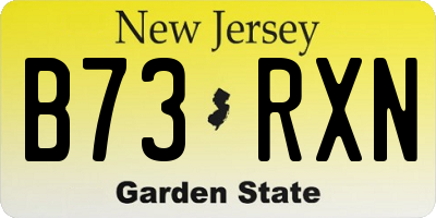 NJ license plate B73RXN