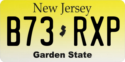 NJ license plate B73RXP