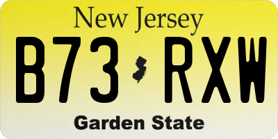 NJ license plate B73RXW