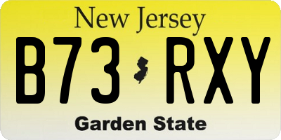 NJ license plate B73RXY