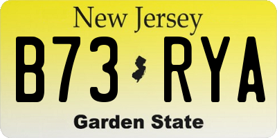 NJ license plate B73RYA