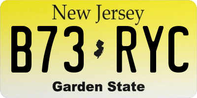 NJ license plate B73RYC