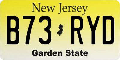 NJ license plate B73RYD