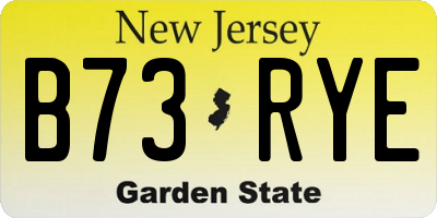 NJ license plate B73RYE