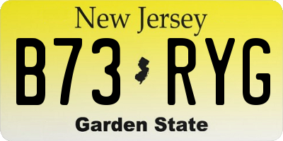NJ license plate B73RYG