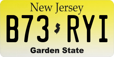 NJ license plate B73RYI