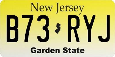 NJ license plate B73RYJ