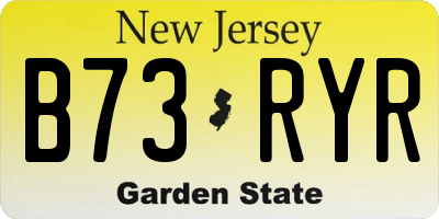 NJ license plate B73RYR