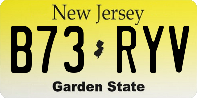 NJ license plate B73RYV