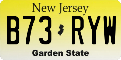 NJ license plate B73RYW