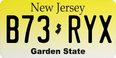 NJ license plate B73RYX