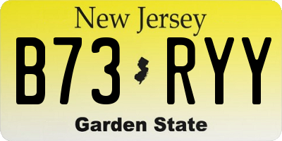 NJ license plate B73RYY
