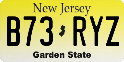 NJ license plate B73RYZ