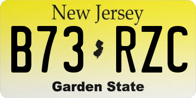 NJ license plate B73RZC