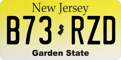 NJ license plate B73RZD