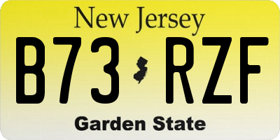 NJ license plate B73RZF