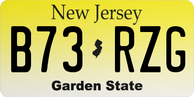 NJ license plate B73RZG