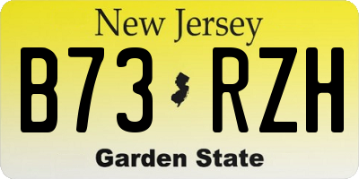 NJ license plate B73RZH
