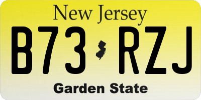 NJ license plate B73RZJ