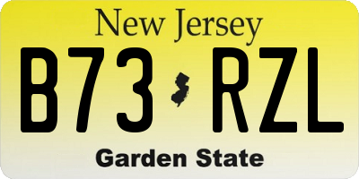NJ license plate B73RZL