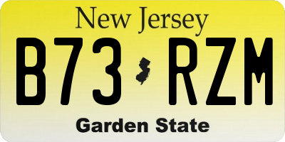 NJ license plate B73RZM